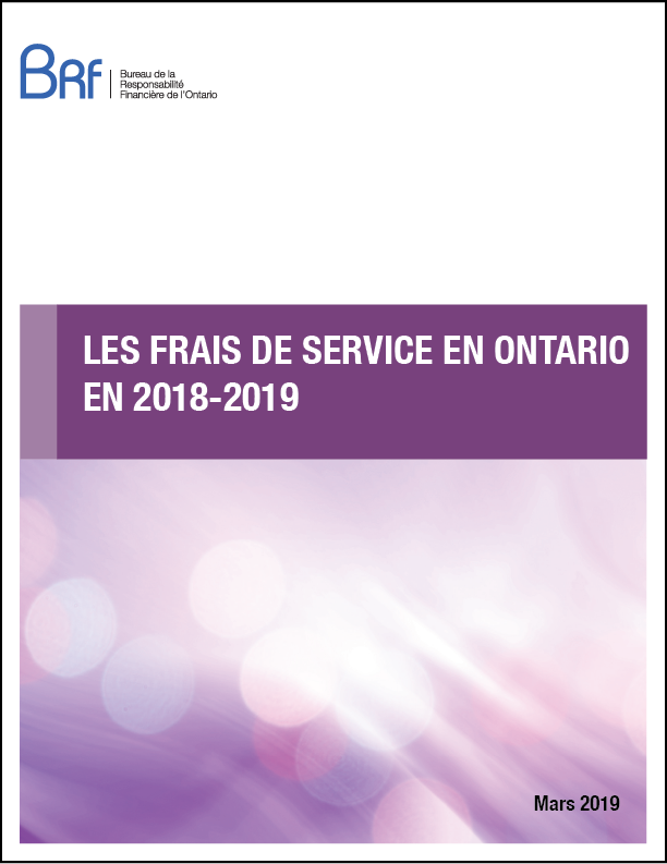 Les frais de service en Ontario en 2018‑2019